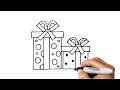 How To DRAW A CHRISTMAS PRESENT GIFT Easy Step By Step