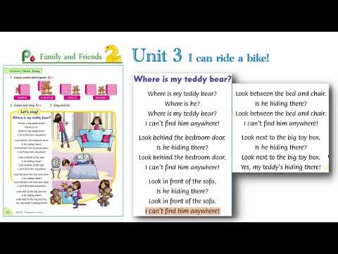 Song in Family and friends Level 2 Unit 3 _ Where is my teddy bear? | Let's sing karaoke!
