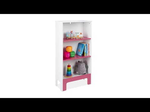 Kinderregal mit 3 Fächern Pink - Weiß - Holzwerkstoff - 48 x 91 x 24 cm