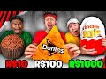 QUEM FAZ A MELHOR COMIDA GIGANTE COM R 10 R 100 R 1000 Desafio