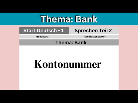 Bank Vocabulary and Phrases for A1 German Goethe Exam | Essential Themes Playlist