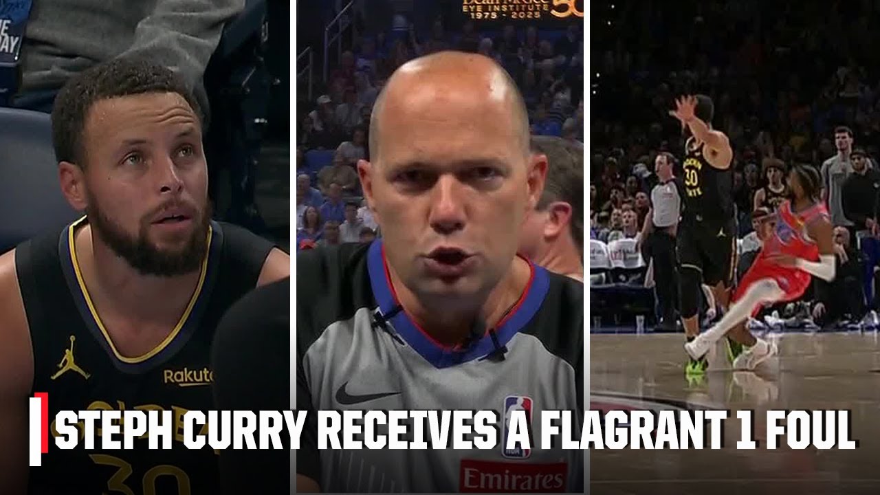 Steph Curry receives FLAGRANT 1 FOUL after reckless close out on Isaiah Joe | NBA on ESPN