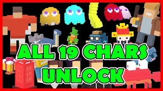 CROSSY ROAD All 19 Secret Characters Unlock | NEW Pac-Man 256 Update Mystery Ghosts: Inky & Co