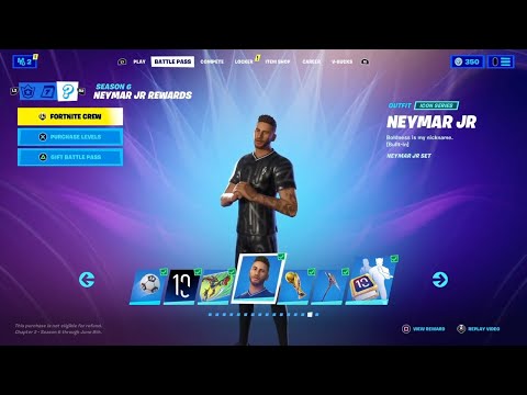 *NEW* Neymar Jr Skin Bundle And Gameplay - Solo Victory Royale No Commentary  (Fortnite Season 6)