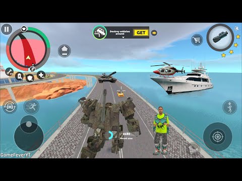 Vegas Crime Simulator 2 (Transformer Tank Fight Army Tank on Bridge) War Zone - Android Gameplay HD