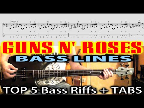 Guns 'N Roses BASS LINES with TABS | TOP 5 Songs | Duff McKagan