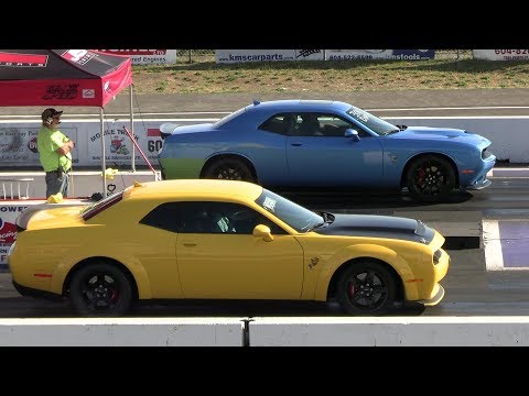 1320 Scat Pack R/T vs Demon and vs Mustang GT - drag race