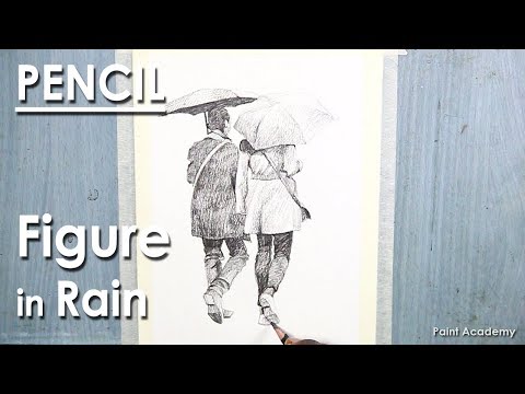 Mountains and Pine Tress Watercolor Pencil Landscape Drawing | steps to follow