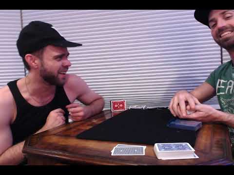 Matthew Gordon performing amazing, mind erasing, card trick on Wing Man # 1, Frank!
