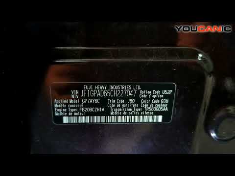 2012-2016 Subaru Impreza – Paint Code Location