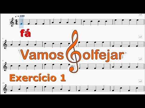 Lendo Notas Musicais na Clave de Sol - Exercício 1 (Notas nos Espaços da Pauta)