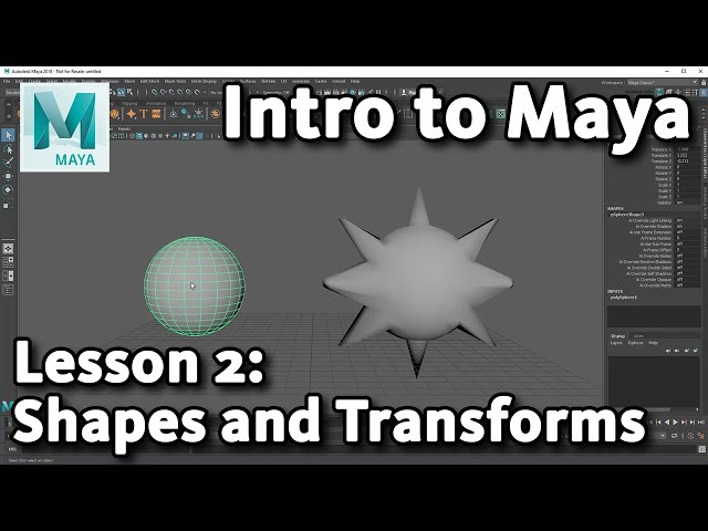 Introducing 3D shapes and transforms in Maya tutorial by Matt Chan
