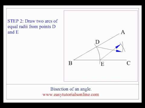 Bisecting an angle into 2 equal angles