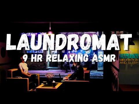 The Laundromat asmr Cafe On A Rainy Day! Wash Your Clothes And Relax With A Cup Of Coffee