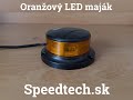 LED maják oranžový 12V / 24V - 64x0,5W LED / ECE R65 R10 / s pevným uchytením (ø111x54mm) - Video Youtube