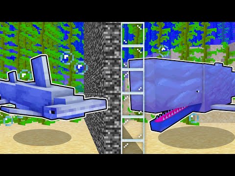 Using ONE WAY GLASS to CHEAT In an UNDERWATER MINECRAFT MOB BATTLE...