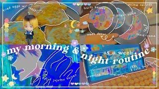 ☕️ my productive morning and night routine:: anime, weeb decor 🖼, breakfast 🍳, & bts