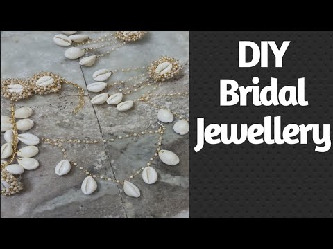 Diy shell jewellery// how make kodi shell jewellery for bride// jewellery for haldi ceremony