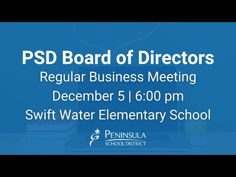 Peninsula School District Board Regular Business Meeting - 12/05/2023