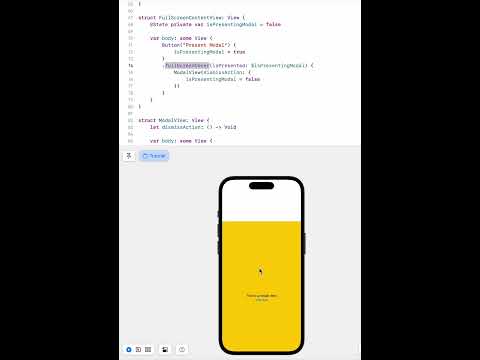 How to use the fullScreenCover modifier for presenting your view in fullscreen mode in SwiftUI?