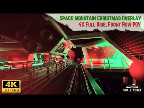 Space Mountain's "Holiday Run" Christmas Overlay Rocks | Full Ride - Front Row POV, 4K [Low Light]