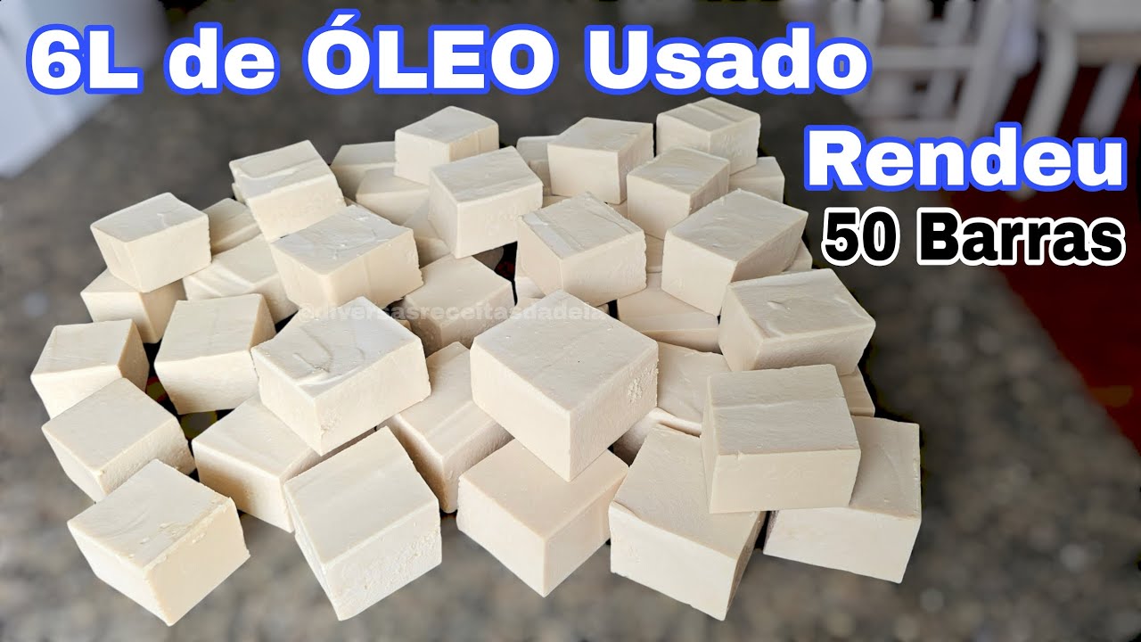Sabão Caseiro em Barras com 6L de ÓLEO Usado Rendeu 50 Barras ☆ Parei de Comprar