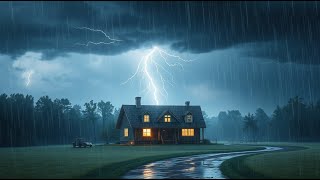 🌧️Heavy Rain  ⚡ Perfect Sleep Ambience No Music
