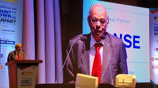 C Rangarajan presenting the keynote address at the BusinessLine Countdown to Budget 2020