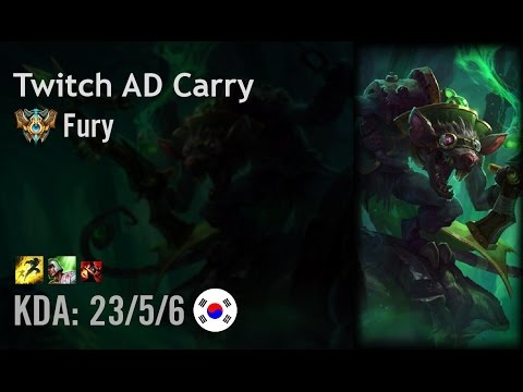 Twitch AD Carry vs Sivir - Fury - KR Challenger Patch 6.13