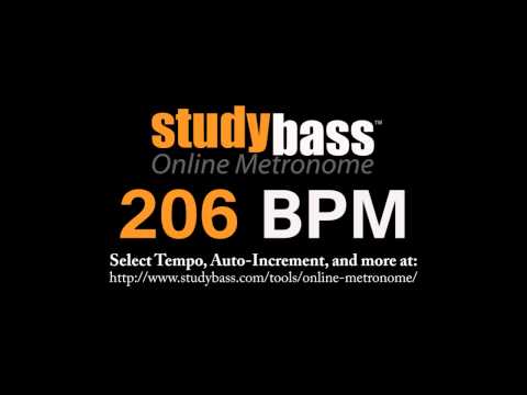 206 BPM Online Metronome (3 min) | StudyBass