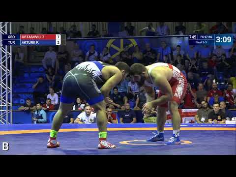 BRONZE FS - 97 kg: Z. URTASHVILI (GEO) v. F. AKTURK (TUR)