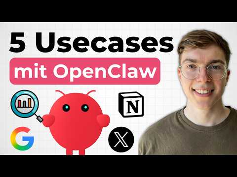 Thumbnail zu 5 OpenClaw Usecases die sich anfühlen wie Magie (Clawdbot)