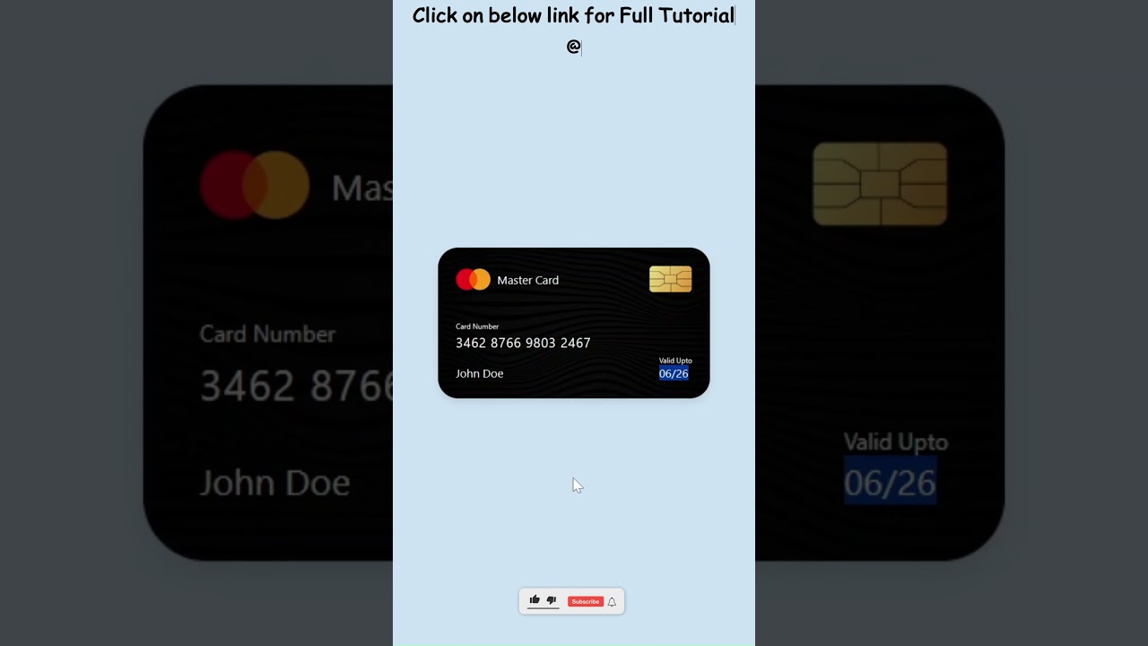 Creating Credit Card UI Design using HTML & CSS only | Web Development Project #webdevelopment