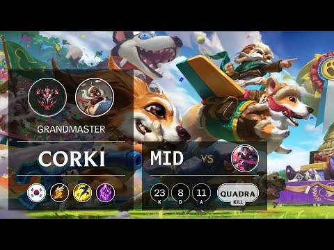 Corki Mid vs Irelia - KR Grandmaster Patch 9.7