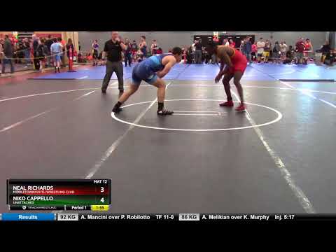 U23 86 KG Neal Richards MiddletownYouth Wrestling Club Vs Niko Cappello Unattached