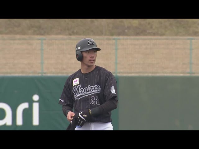 【2回表】マリーンズ・高部瑛斗 連日のタイムリーヒットで開幕一軍へアピール!! 2022年2月23日 オリックス・バファローズ 対 千葉ロッテマリーンズ