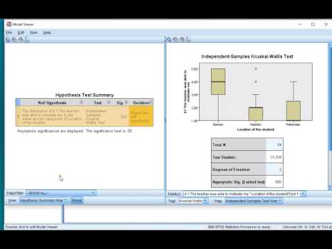 SPSS - Kruskal Wallis H test with post-hoc