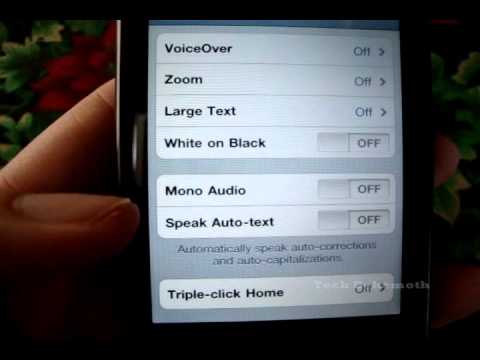 Screenshot of video: Accessibility options on iPhone/ iPod for VI users