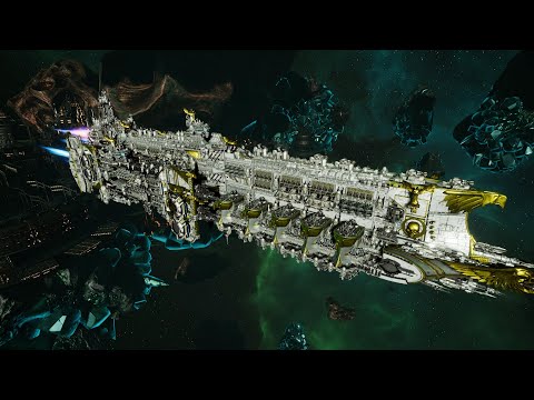 Imperator Somnium vs Orks - Veritatem Imperialis Mod - Massive Battle - Battlefleet Gothic Armada 2