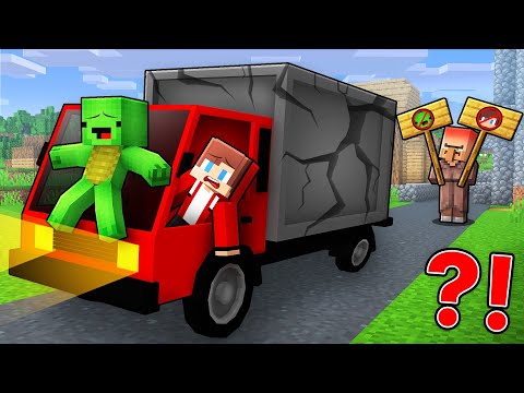 Why Did Villager Kick Mikey and JJ's Truck Out Of The Village in Minecraft? (Maizen)