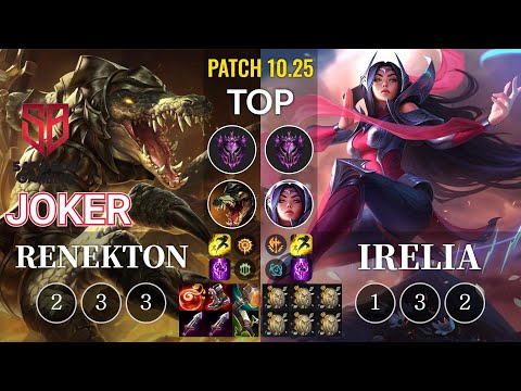 SB joker Renekton vs Irelia Top - KR Patch 10.25