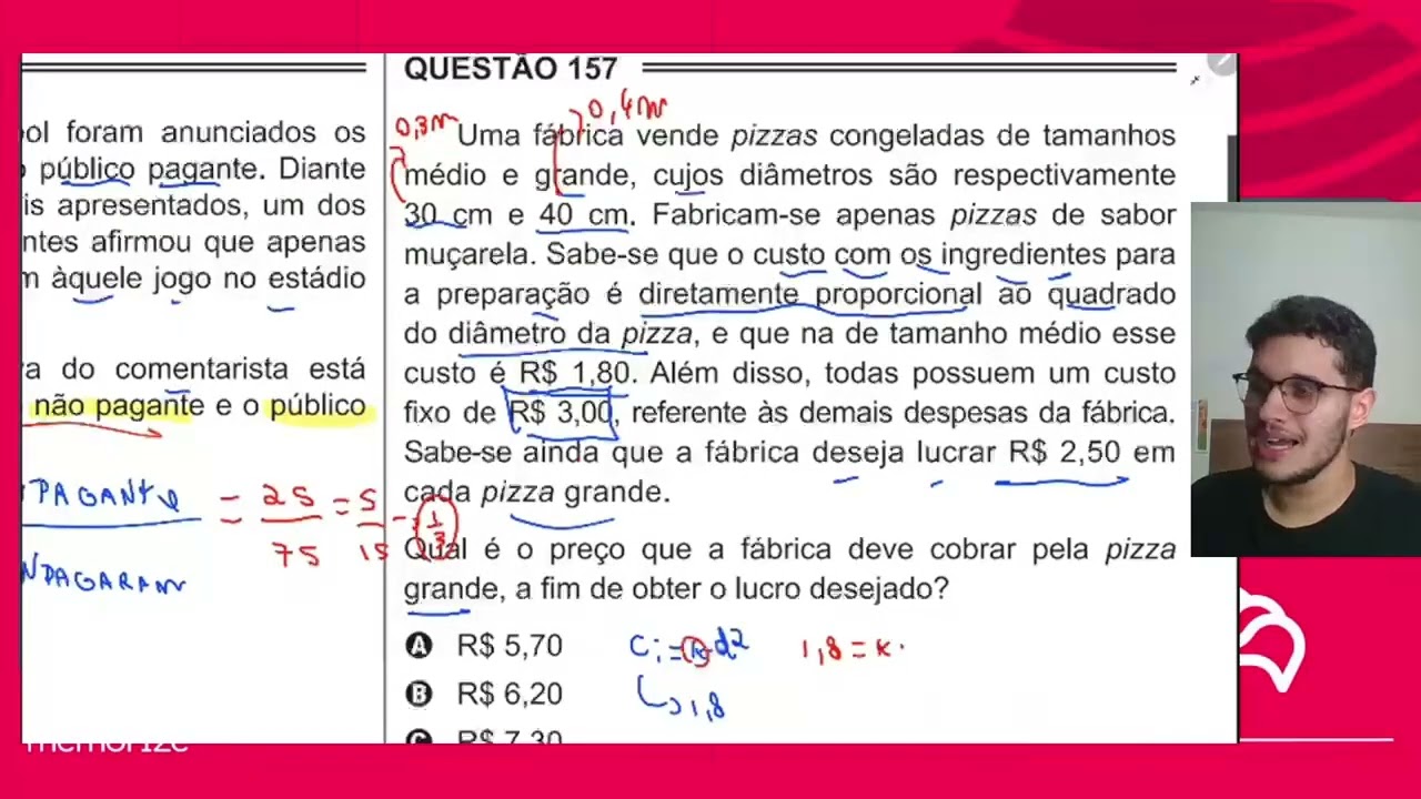Resolução em Vídeo — Questão 157 ENEM 2015 PPL