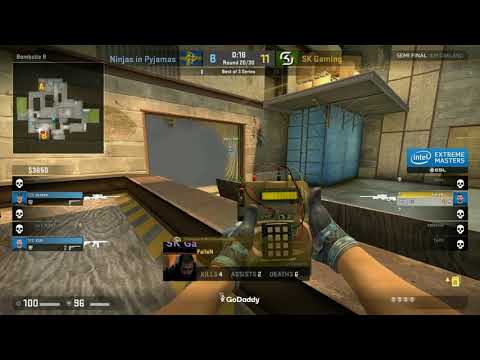 CS:GO NIP vs SK FALLEN INSANE 4K CLUTCH!! FALLEN INSANE 4 KILLS TO WIN ROUND 1v2!!