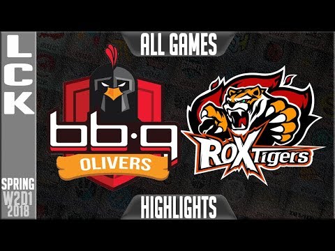 BBQ vs ROX Highlights ALL GAMES |  LCK Spring 2018 S8 W2D1  BBQ Olivers vs ROX Tigers Highlights
