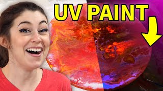 Color changing acrylic pours with INVISIBLE UV paint