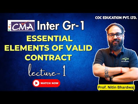 Essential Elements of Valid Contract By Professor Nitin Bhardwaj