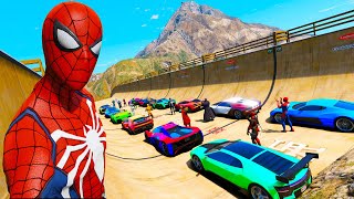 Homem-Aranha e Sport Carros Desafio com Heróis! O Coringa ataca os heróis em um helicóptero