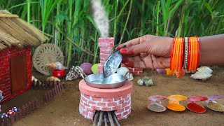 Miniature Full Fish Fry Masala + Rice | Fish Fry Recipe | Mini Foodkey