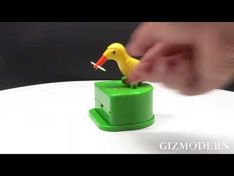 Plastic bird toothpick dispenser