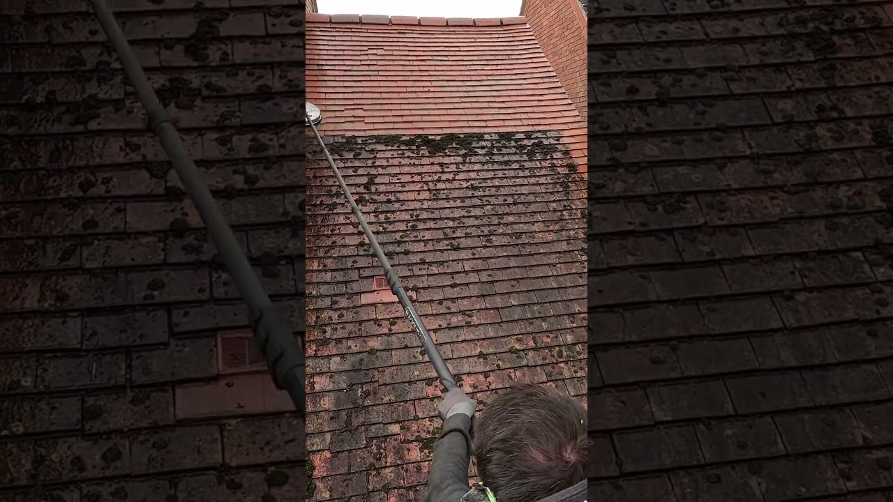 Another Dirty Roof Cleaned! #satisfying #cleaning #pressurewashing #roofcleaning #clean